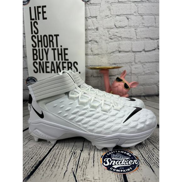 Nike Force Savage Pro 2 Shark Football Cleats Mens 13.5 White Black Mid NFL NEW